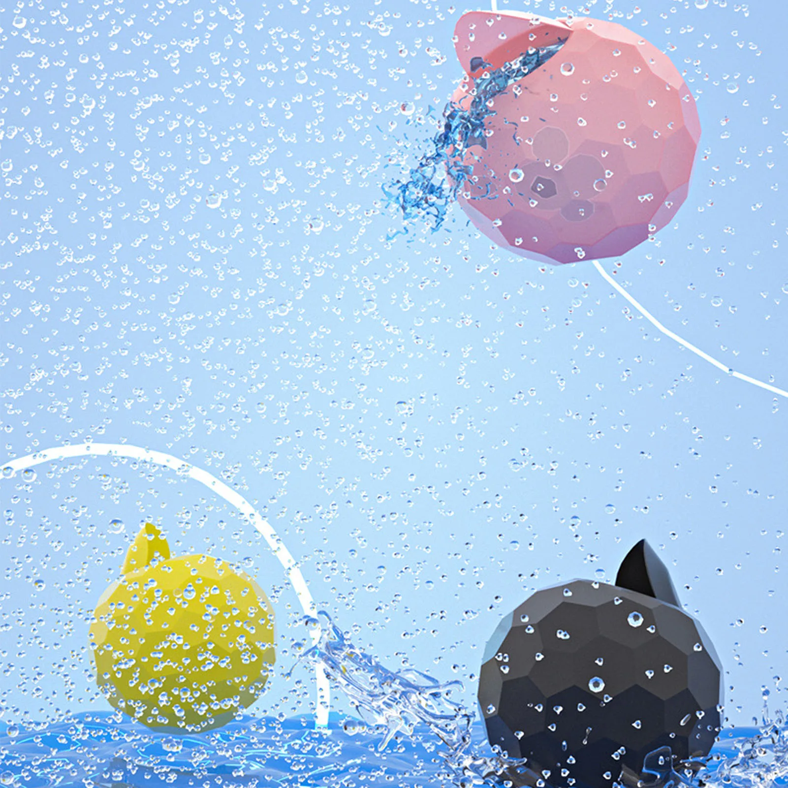 

Self Sealing Quick Fill Reusable Water Balloons (10 Pcs) – Black Silicone for Summer Pool Beach Party