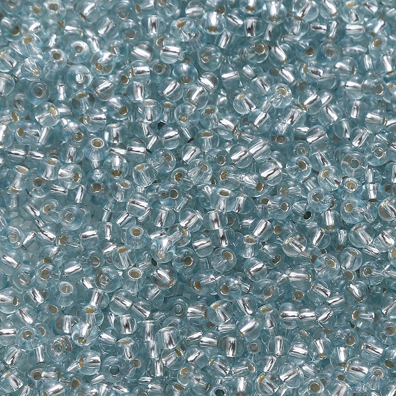 300pcs Silver Lined Seed Beads, 3mm Round Czech Glass Beads