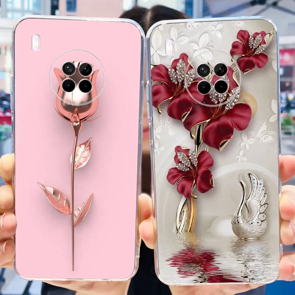 For Huawei Y9a Case Nova Y9a FRL-L22 FRL-L23 Elegant Printing Soft Silicone TPU Clear Phone Back Cover For Huawei NovaY9a Y 9A