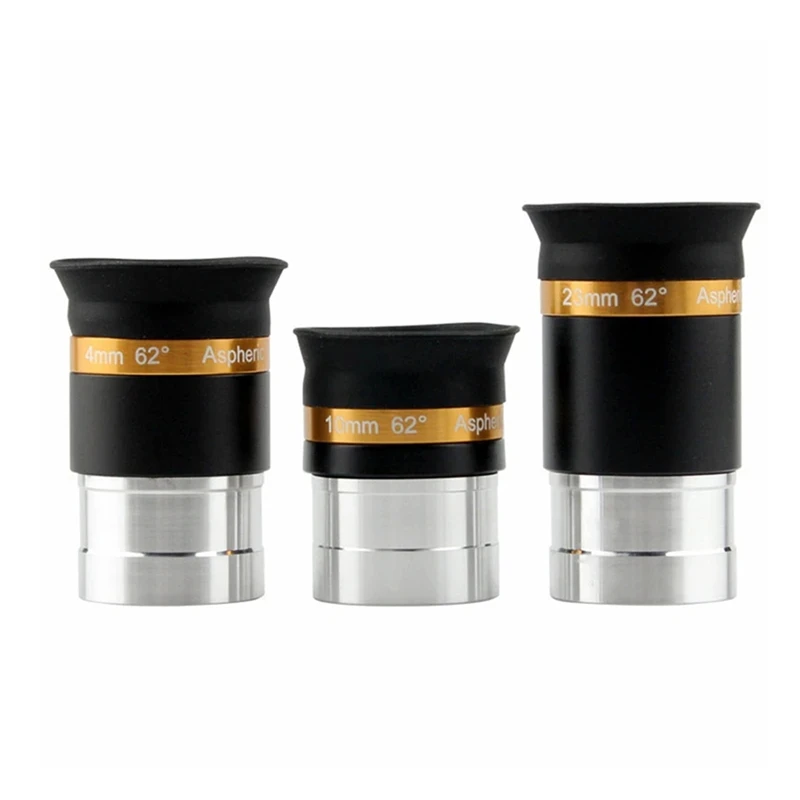 

3PCS/SET 1.25 Inches 62 Degrees 4Mm 10Mm 23Mm Astronomical Telescope Aspheric Wide-Angle Eyepiece Combination Set