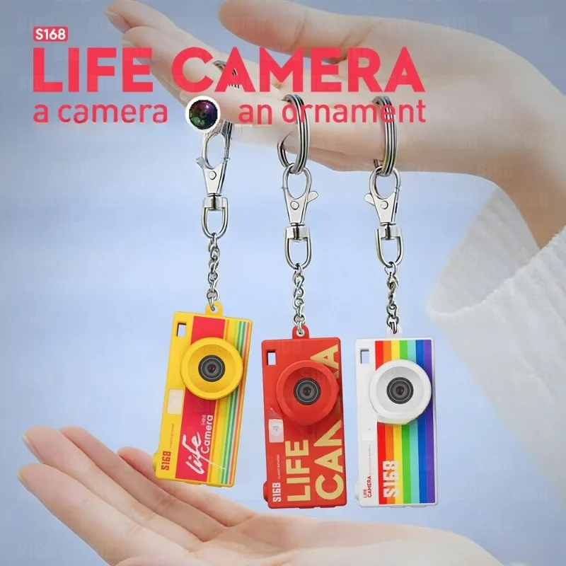 2K Portable Mini Keychain Camera HD Digital Camera Keychain Retro Digital Camera Pocket DV Video Recorder Flash Lamp Kids Gift