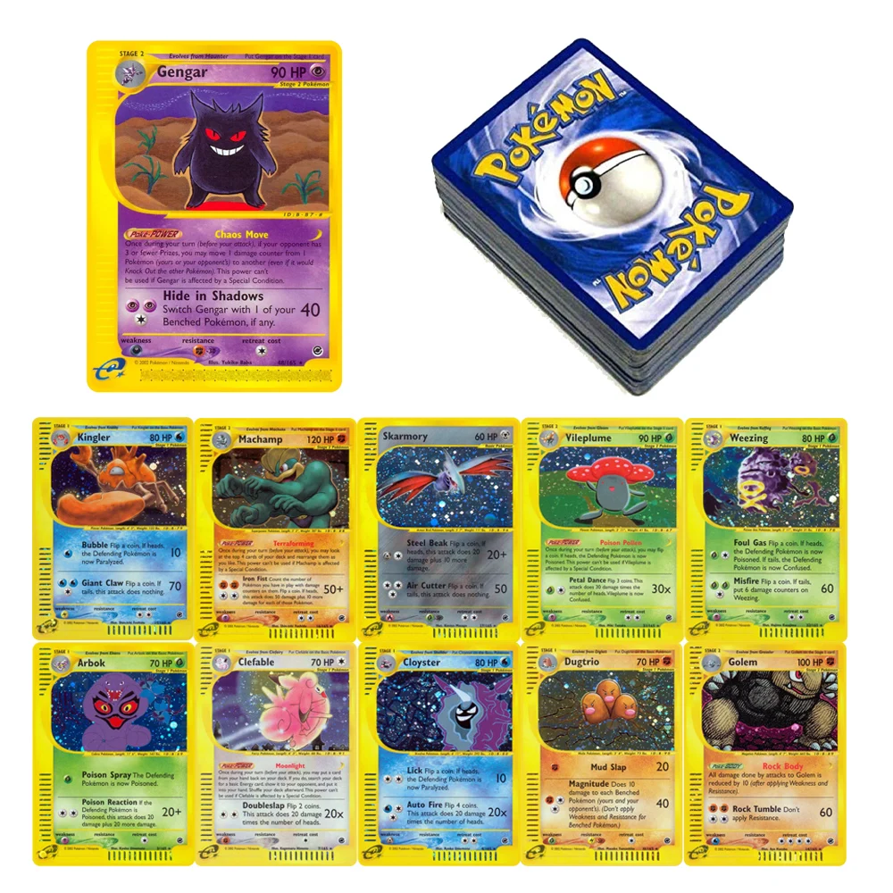 Tarjeta electrónica holográfica de Pokémon, Arbok, Clefable Vileplume Suicune PTCG, Proxy, tarjetas comerciales, juguetes para niños