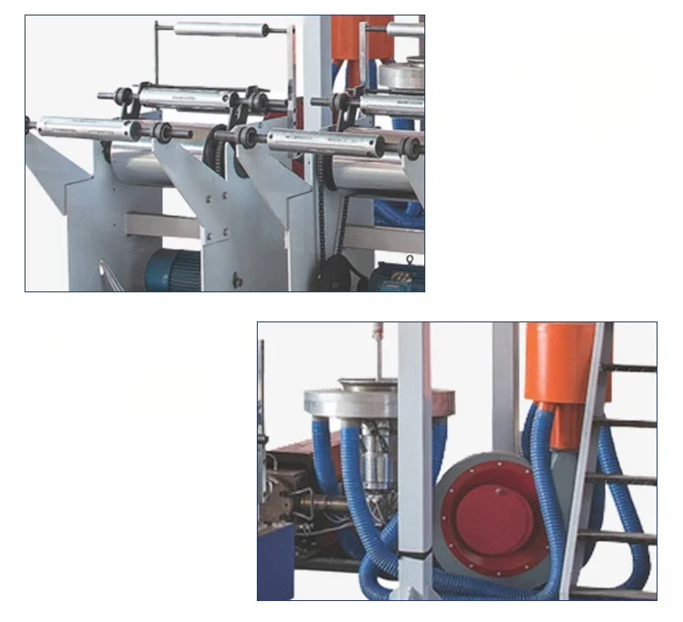 Cheap Fully Automatic Rotary Blown Film Machine, Double Die Head Extruder for PE HDPE LDPE Polyethylene Bags