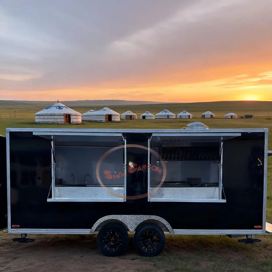 

Refrigerated Towing Snack Cart Outdoor Cold Drink Street Vendor Truck Commercial Mobile Food Trailer Beverage Friendly