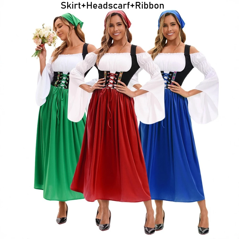 

Women Germany Oktoberfest Costume Traditional Bavarian Beer Showing Maid Outfits Bavarian Traditional Fancy Dress
