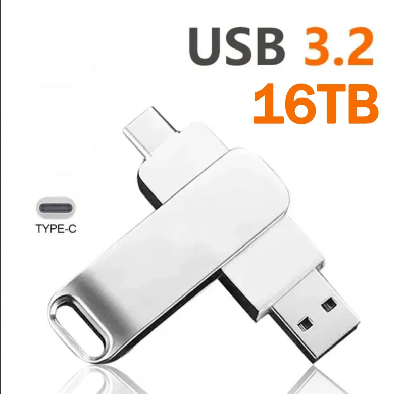 NONE 16 TB Flash-Laufwerk USB 3.2 Super High Speed Metall Transfer U Disk Pen Drive Wasserdicht Typ C Festplatte SSD USB Laufwerk Festplatte 4