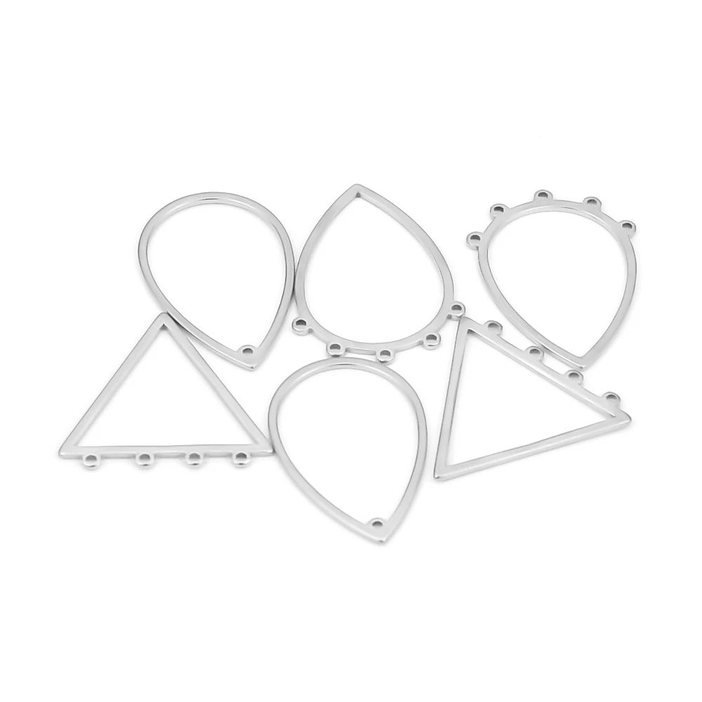 10pcs Stainless Steel Earrings Charms Connectors for DIY Jewelry Making Accessories Ear Hooks Findings Crafts Wires Accessories