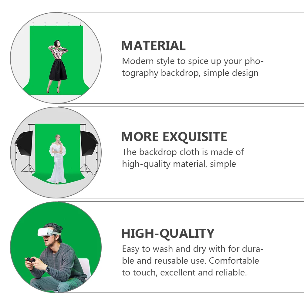 

1pc Green Background Cloth Photography Backdrop Fabric Decor Scene Supplies Studio Video Production Reusable Durable Modern Chic