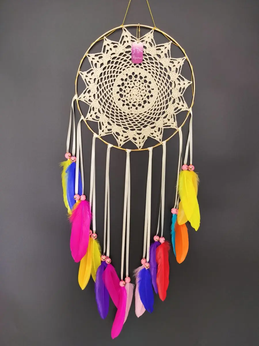 

Colorful Constellation Dreamcatchers Colored Feathers Zodiac Signs Dream Catchers Cute Pet Dog Beaded Home Hanging Craft Decors