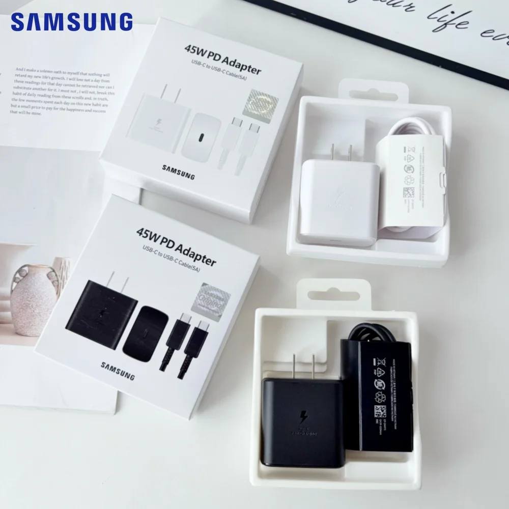 Samsung 45W US Charger PD Super Fast Charging Adapter 5A Type C Cable For Galaxy Z Flip Fold 7 6 5 4 3 S21 S23 S24 S25 S26 Ultra