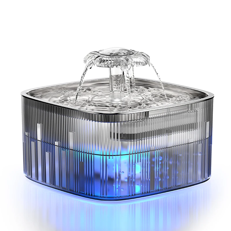 

Large 2L Capacity Cat Water Fountain New Smart Pet Water Dispenser with Automatic Circulation Filter Steel Bottle Shape
