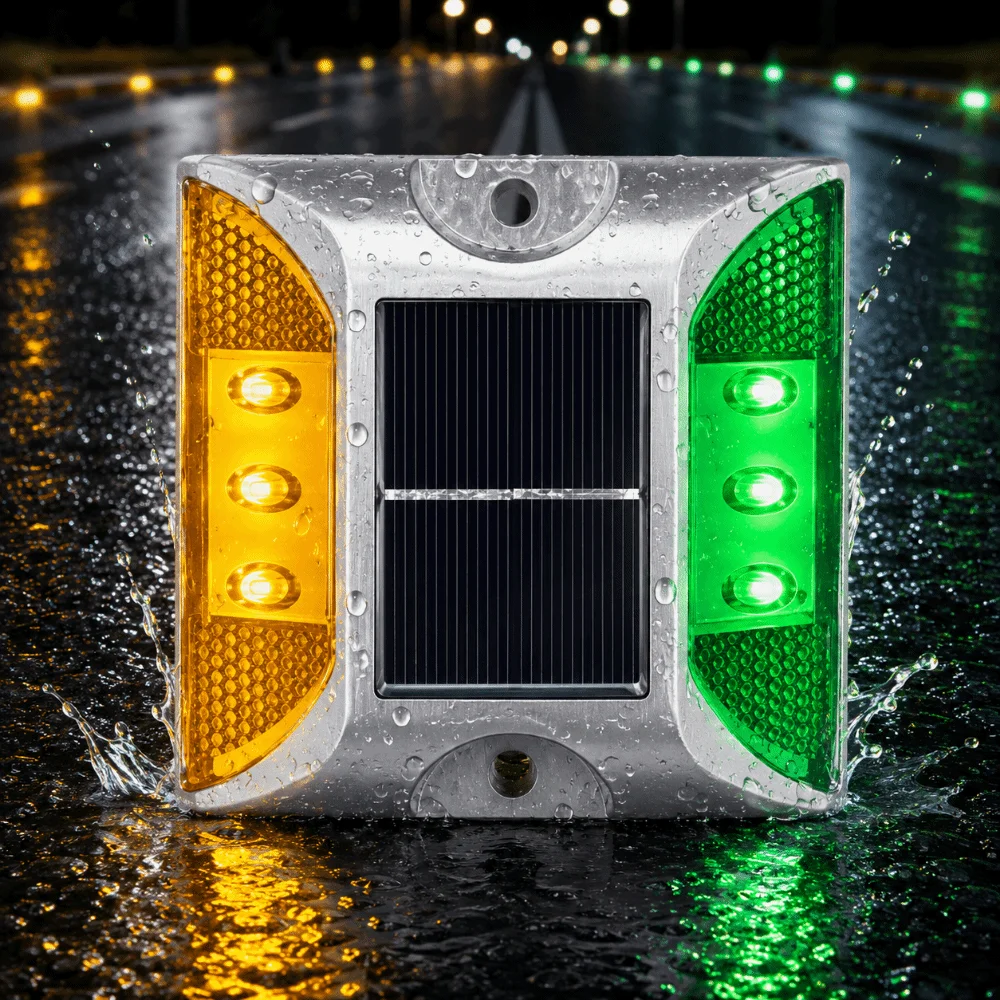 Solar Powered Solar Road Stud Light Outdoor Lighting Durable LED Ground Light Flashing Reflective Solar Energy Spike Lights