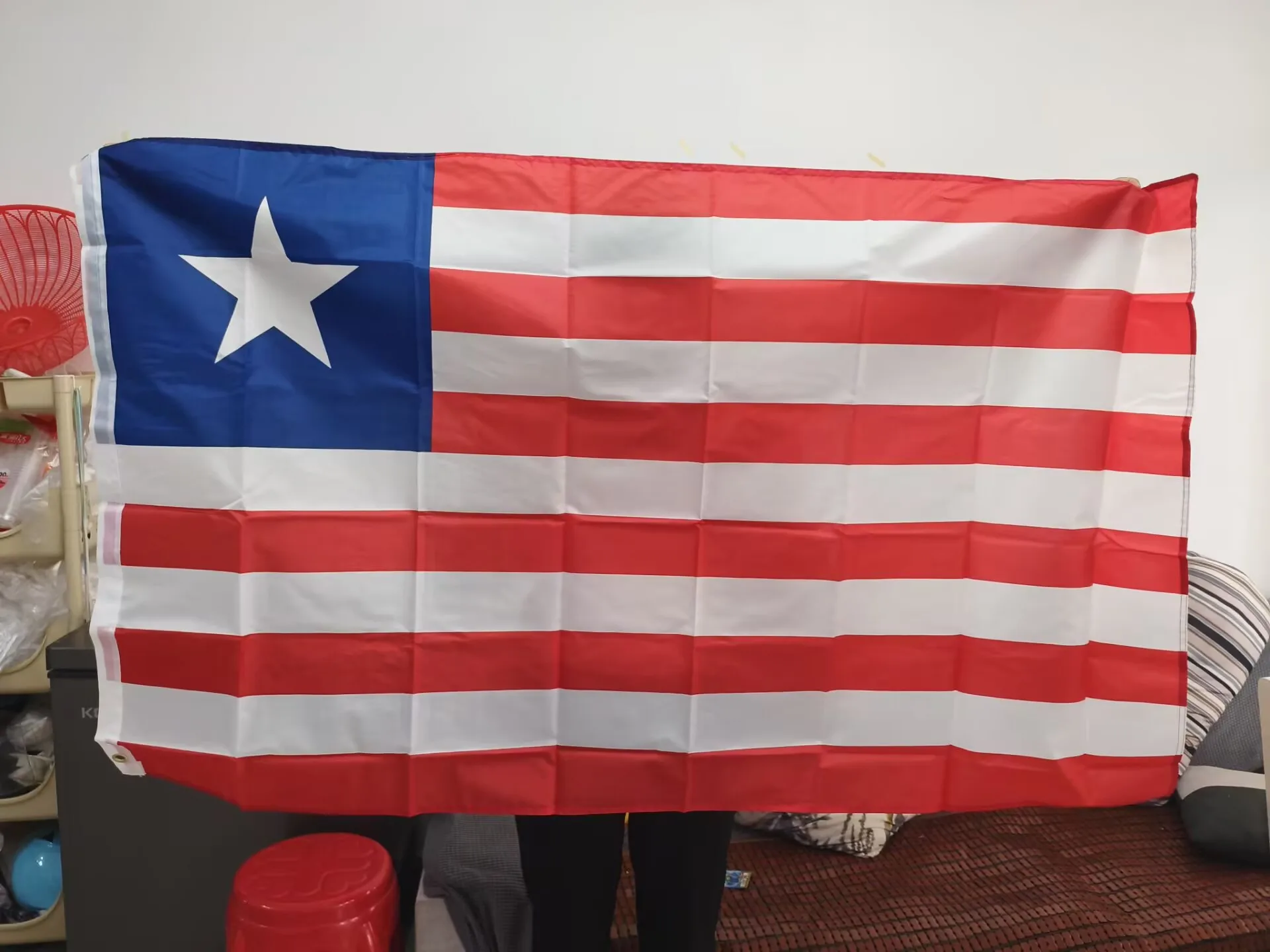 Aerxemrbrae 90x150cm   Liberia National Flag Polyester Hanging  Liberia  Banner for Home Decoration