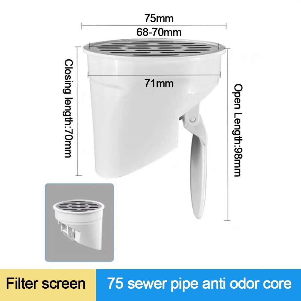 

Anti-leak Drainage Pipe Floor Drains Floor Outlet Automatic Closing Rain Pipe Cap Replacement Odor-resistant