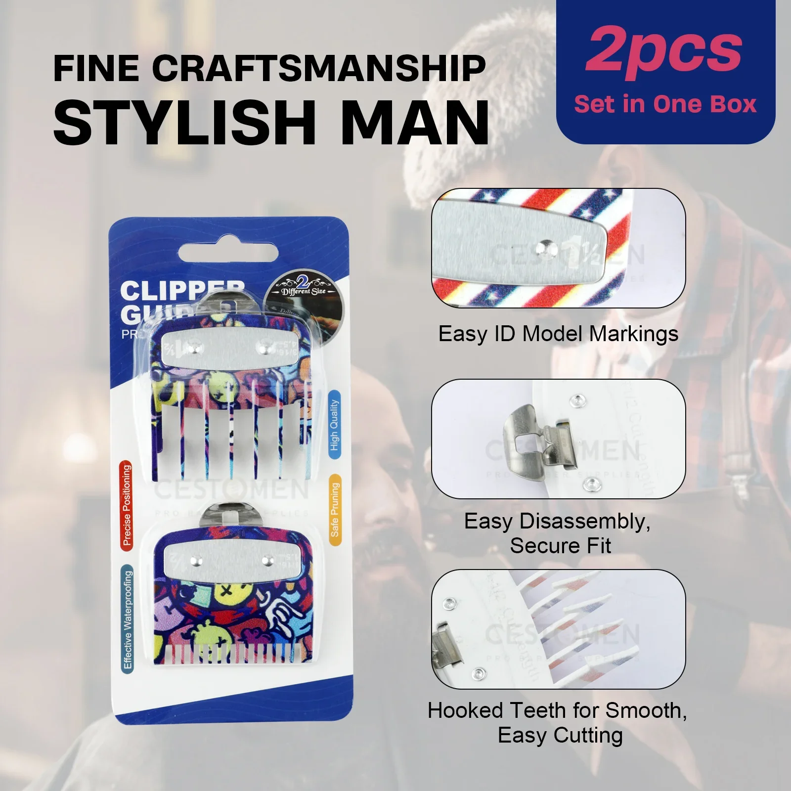 2 قطعة المهنية الحلاق المقص الحد أمشاط البلاستيك قص الشعر دليل مشط الشعر المتقلب الحرس مرفق أدوات تصفيف الصالون