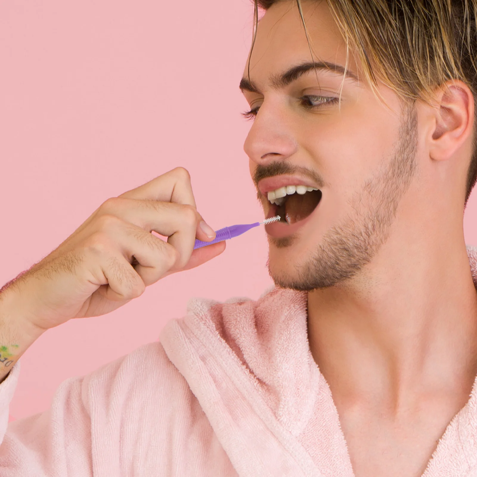 

10pcs Interdental Brushes Soft Material Oral Care Tool Toothpick Floss Brush Food Debris Cleaners Portable Size Maintain Hygiene