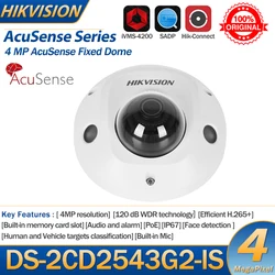 Hikvision telecamera IP originale 4MP DS-2CD2543G2-IS AcuSense Dome microfono integrato IR PoE videosorveglianza sicurezza di rete CCTV IP66