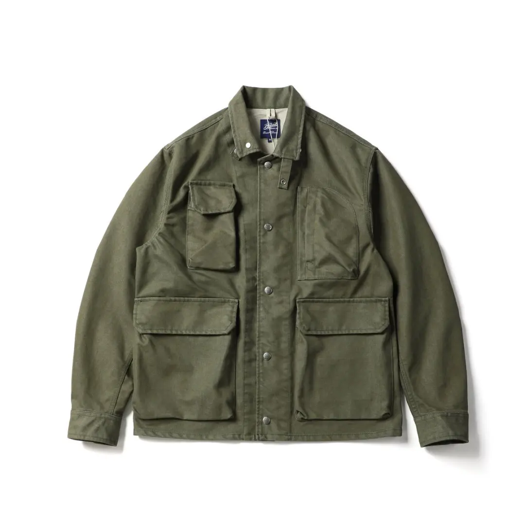 

Loose Fit Kapital Vintage Japanese Style Denim Jacket with Multiple Pockets for Men Long Sleeve Workwear Outerwear Coat