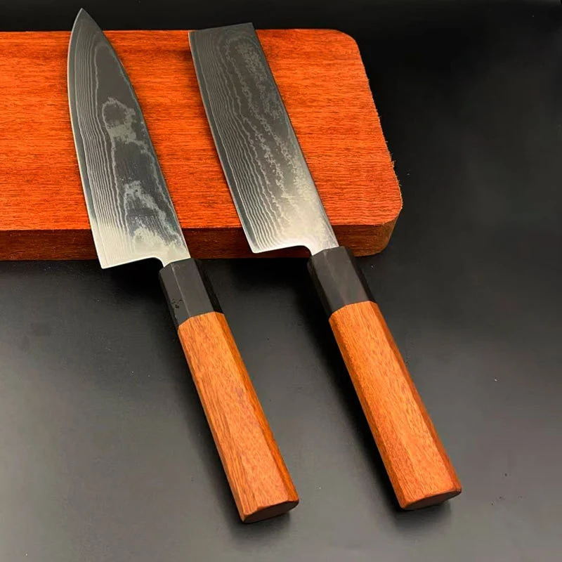 

Chef Knife 67-layers Damascus Steel Blade wood Handle Chef Cutting Vegetable Cleaver Meat Nakiri Kitchen Knife 10Cr15Mov Messer