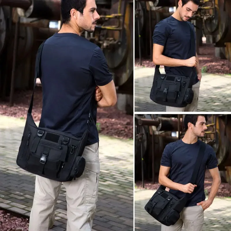 14 Inch Laptop Shoulder Bag Men Sports Bags Man Military Tactical Single Backpack Men's A4 Document Molle Messenger Shoulder Bag