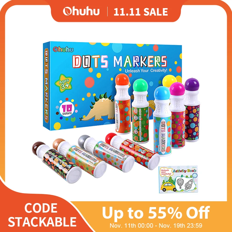 

Ohuhu Dot Makers Bingo Pen Mini Graffiti Flowing Pen Washable Paint Signature Pen Watercolor Pen Children's Painting Tools Kids