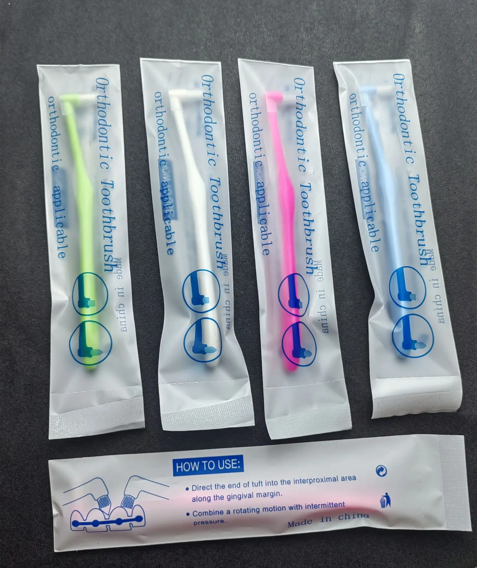 30 Stück Zahnbürsten für Erwachsene, speziell für Zahnspangen, mit kleinem Kopf und feinen Borsten für die Reinigung der Zahnzwischenräume. – Detail 1