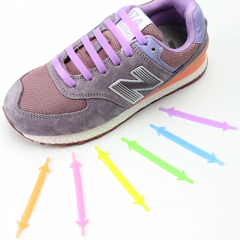 

Silicone Elastic Shoelaces Special No Tie Shoelace Lacing Kids Adult Sneakers Quick Shoe Lace Rubber Zapatillas 12Pcs/Set