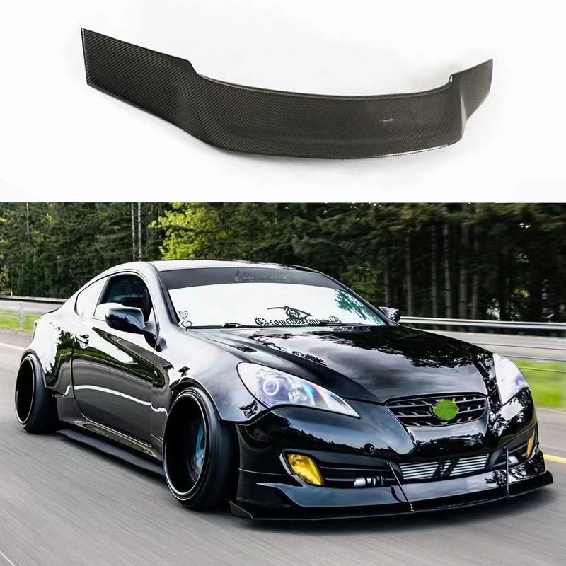 For Hyundai Coupe 2009-2015 Modified True Carbon Fiber Rear Spoiler True Carbon Fiber Rear Fin