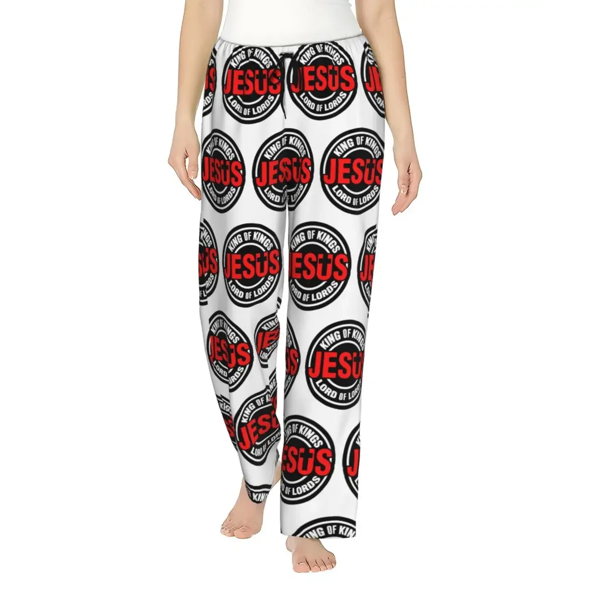 

Custom Jesus Christ Yeshua Women Pajama Pants Lounge Sleep Sleepwear Bottoms with Pockets