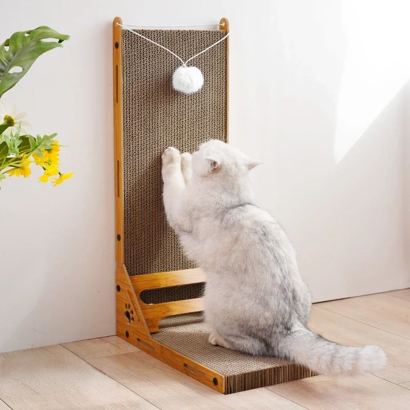 

L-shape Wall Cat Scratcher Board Cat Post Interesting Kitten Scratcher Grinding Claw Cardboard Scratching Cat Toy