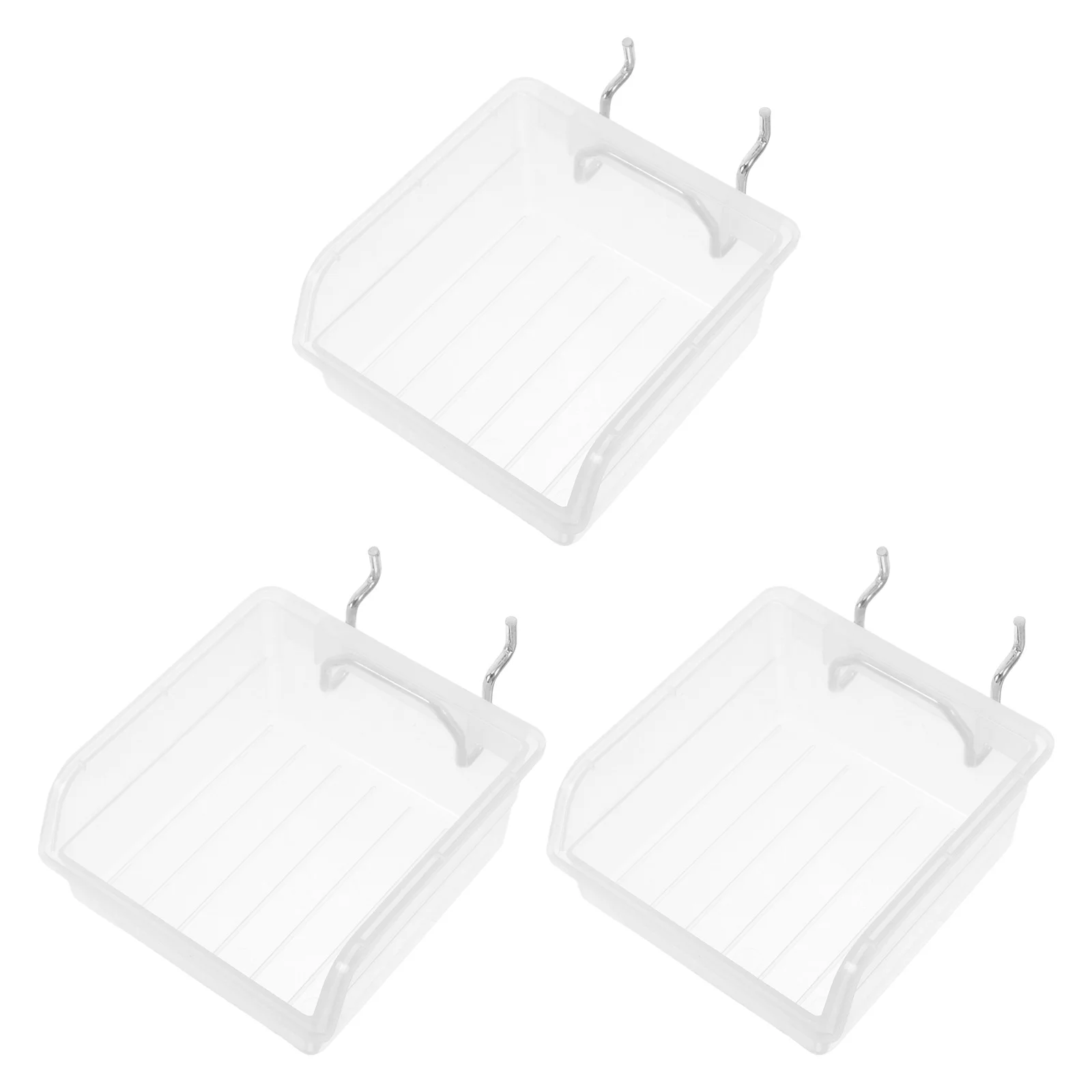 

3 Pcs Hole Plate Storage Box Thickened Square Pegboard Accessories Tool Organizer Workshop Transparent Parts Container