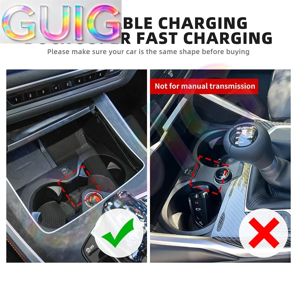 For BMW 3 4 5 6 Series GT G30 G20 X3 X4 G01 G02 Fast Charger USB Shunt Hub Type C Splitter With Cigarette To Adapter Charging