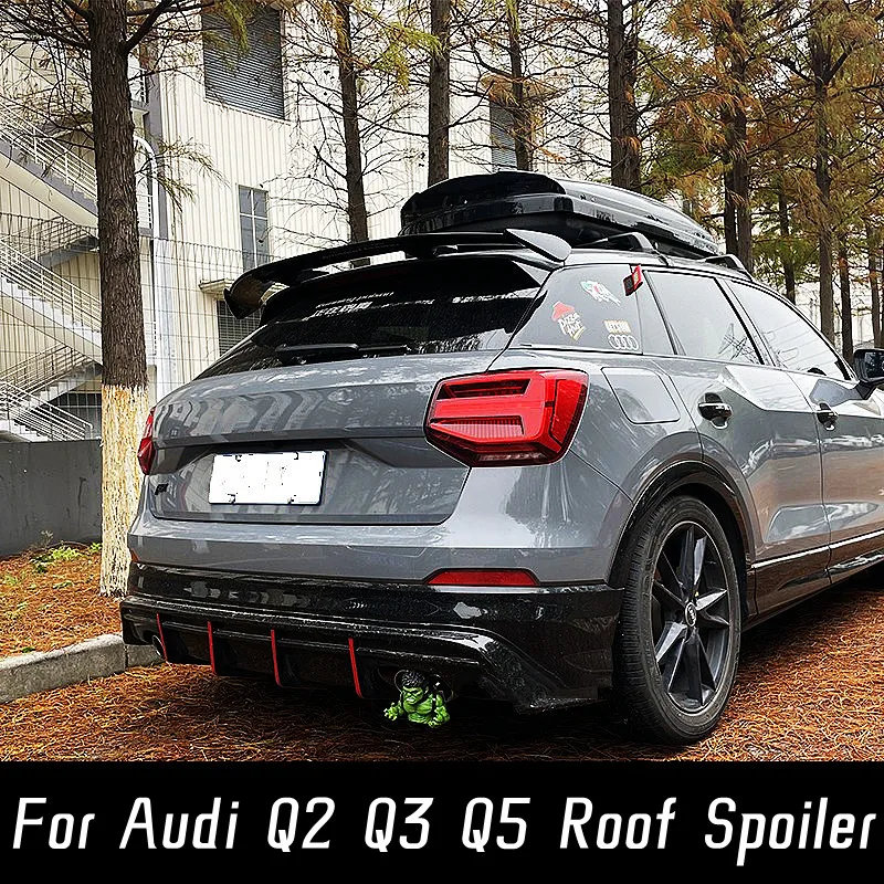 

For Audi Q2 Q3 Q5 SUV Hatchback Universal Rear Trunk Lid Car Spoiler 130CM ABS Black Carbon Exterior Tuning Accessories Parts