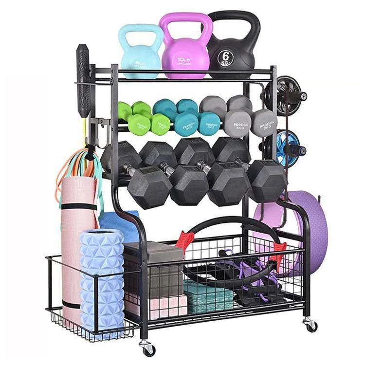 Heavy-Duty Solid Steel Black Home Gym Dumbbell Storage Rack with Custom Logo Available Hex Rack Weight Tower Holderpromote sales