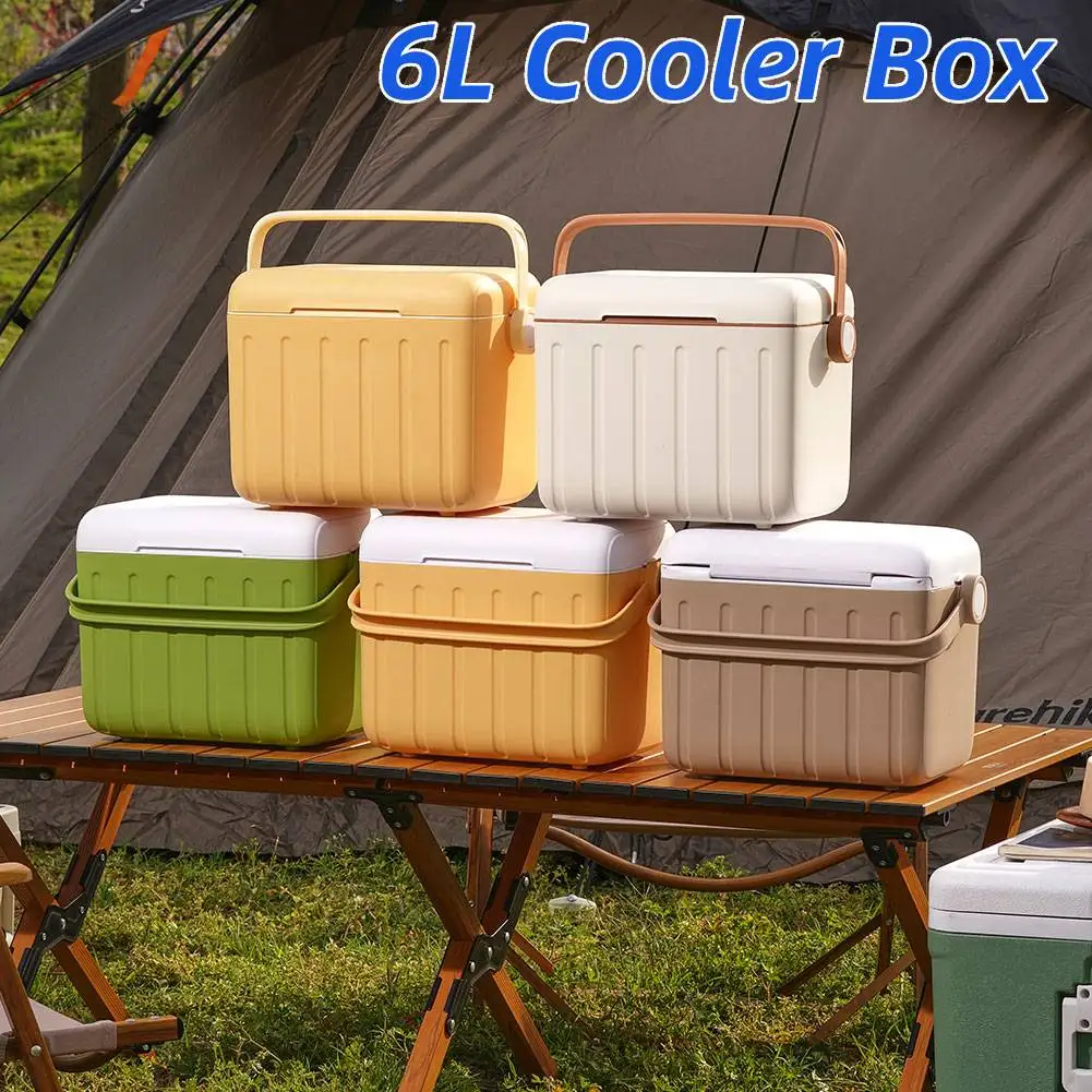 

6L Camping Cooler Box Multipurpose Insulated Ice Chest Outdoor Hard Cooler for Camping Picnic Beach Drink Beverage Fishing