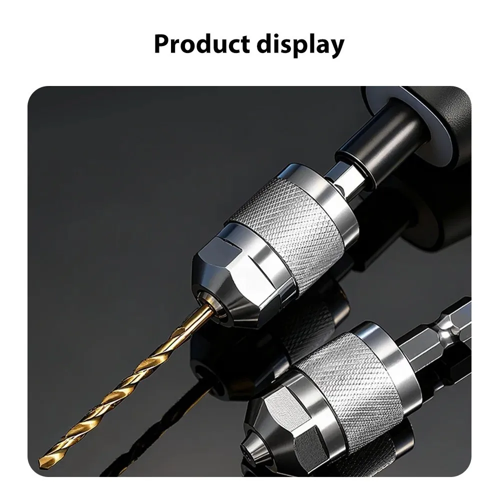 Nouveau Adaptateur de mandrin de perceuse auto-serrant 1.5-6.5mm 1/4 pouces mandrin à changement rapide poignée hexagonale mandrin de perceuse pneumatique réparation à domicile