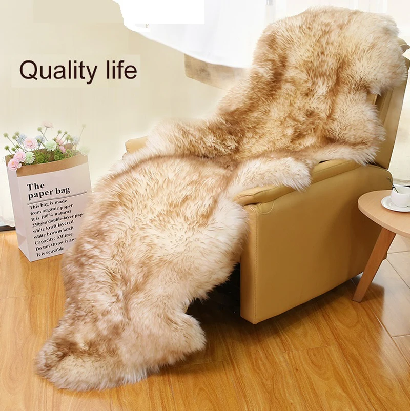 Real Sheepskin Wool Carpet Luxury Living Room Rug Long Hairy Mat Seat Pad Thicken Soft Tapete Shaggy Sofa Chair Cover Home Mats