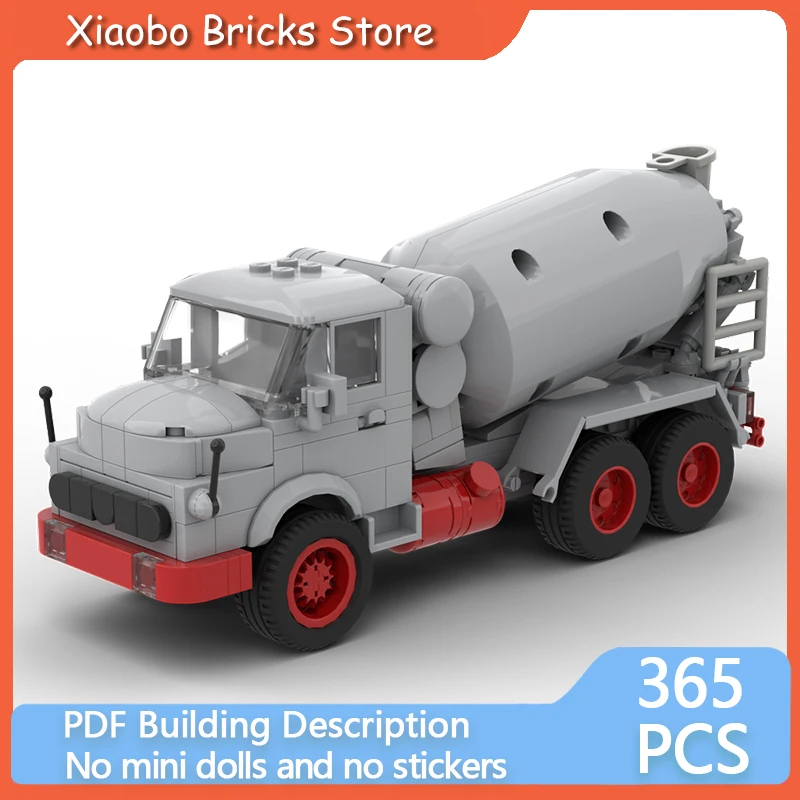 City Engineering Car Model MOC Building Bricks Concrete Mixer Modular Technology Gifts Holiday Assemble Children Toys Suit