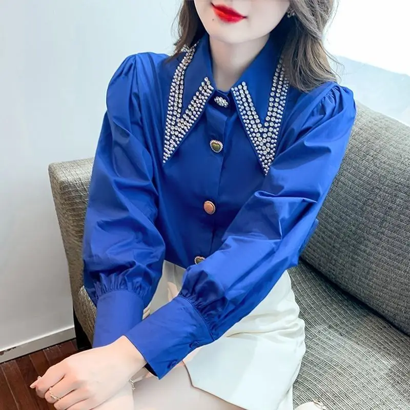 Small Niche Long Sleeved 2024 Spring and Autumn Loose Light Mature Hong Kong Style Temperament Retro Hong Kong Style Shirt