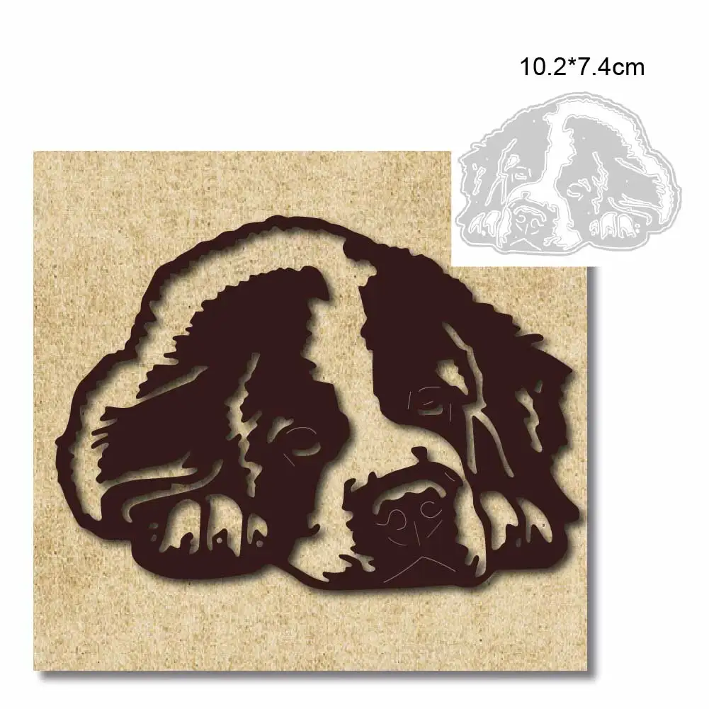 قوالب القطع المعدنية لعام 2024 لسكرابوكينغ الكلب يموت النقش مجلد قطع الاستنسل ورقة كرافت سكين قالب شفرة لكمة الإستنسل