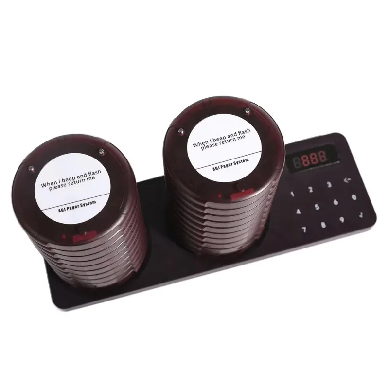 Waterproof Cafe Guest Queue Buzzer 10 Long Range Wireless Vibrating Beeper Paging System Restaurant Clinic