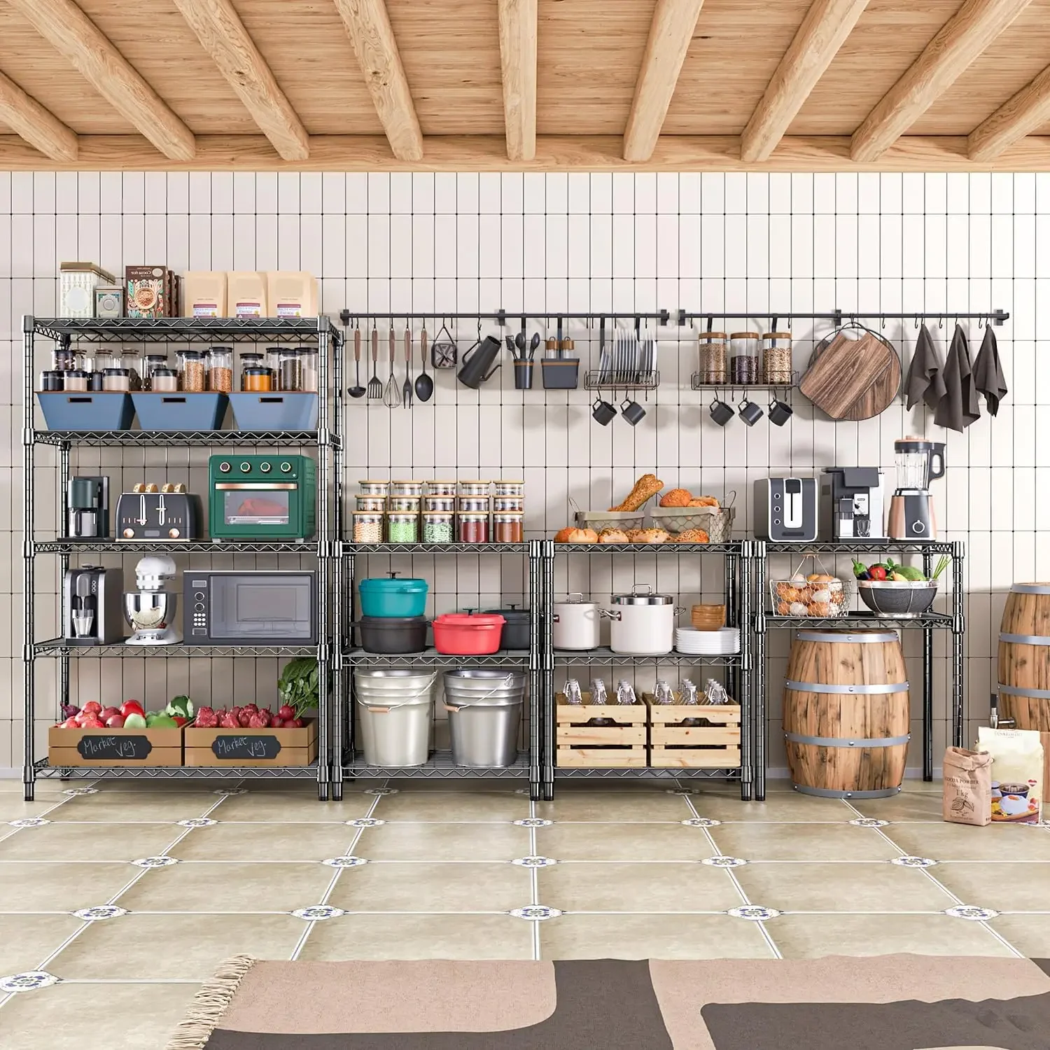 4080 lbs Stahl-Lagerregal, 6-stufiges Mehrzweckregal, Stahl-Organizer, Drahtregal für Zuhause, Küche, Büro, Garage