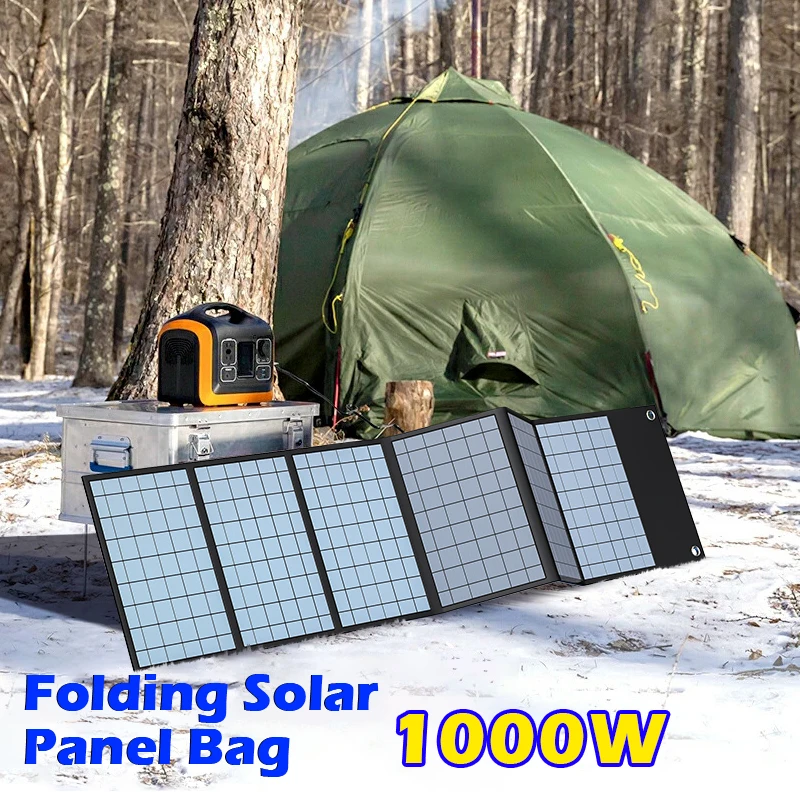 1000 W 6-fach faltbares tragbares Solarpanel USB/DC-Ausgang Solar Mobile Lade Telefon Outdoor Angeln Spiel Ladegerät