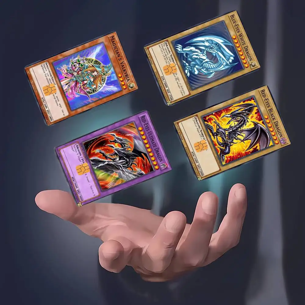 لعبة Y-yu G-gi Oh غطاء جلدي مقاوم للماء لبطاقة الائتمان، ملصقات بطاقة الخصم الأمامية لتمرير حافلة البنك