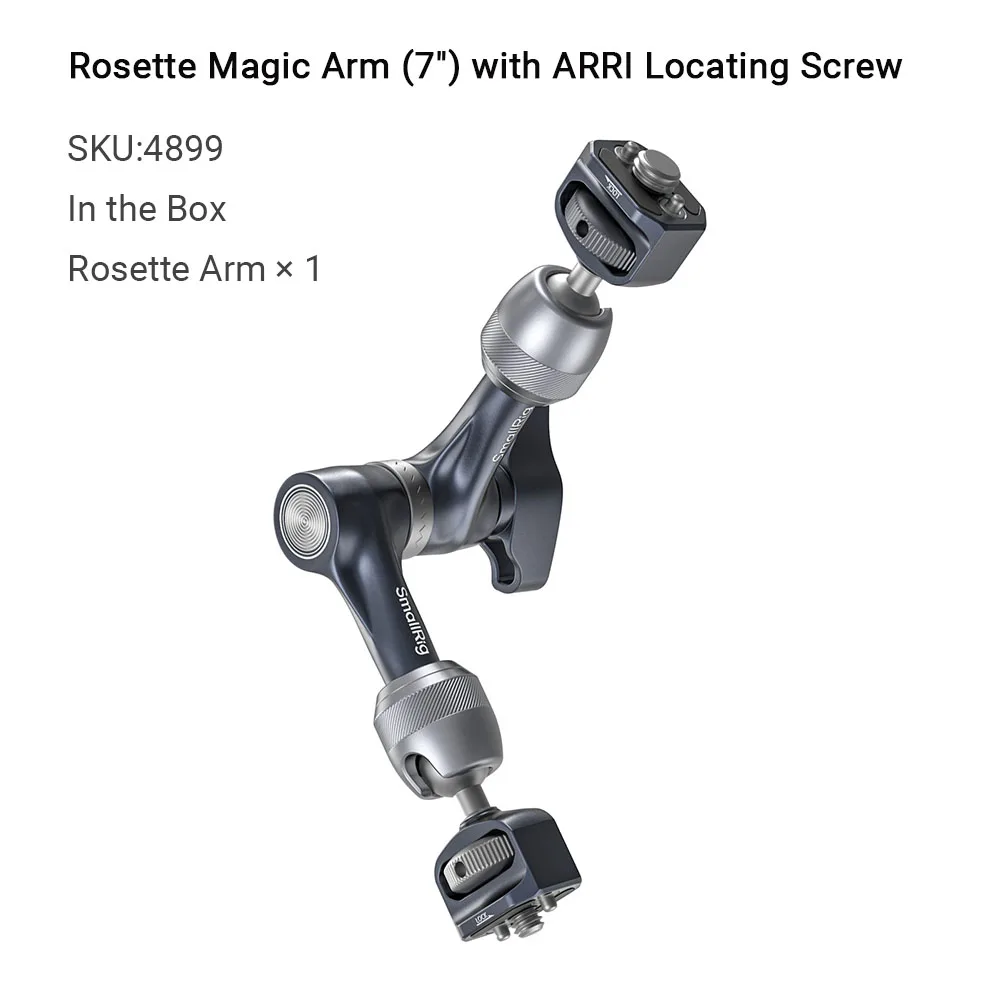 Smallrig 7 "/11" Rozet Magische Arm Met Arri Locatieschroef, Verstelbaar, Voor Dslr Monitor Lichte Actiecamera, Tot 3Kg Belasting