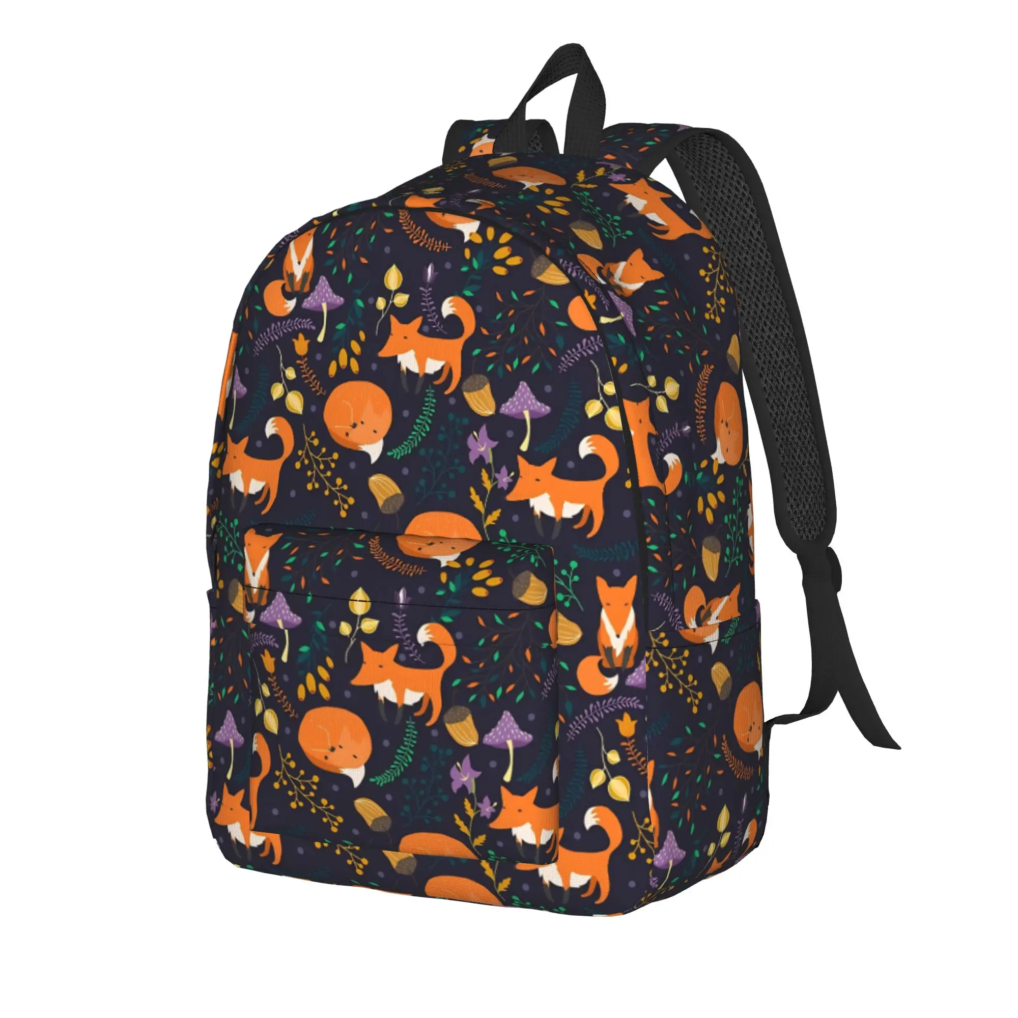 Foxes in the Magic Forest  Backpack Fashion Student Business Daypack Foxes Autumn Partten College Canvas Bags Lightweight
