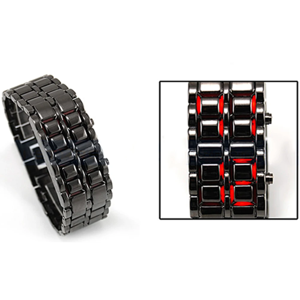 2021 Nieuwe Punk Cool Fashion Mannen \ 'S Vrouwen \ 'S Unsex Rvs Led Digitale Quartz Armband Horloge voor Dagelijks