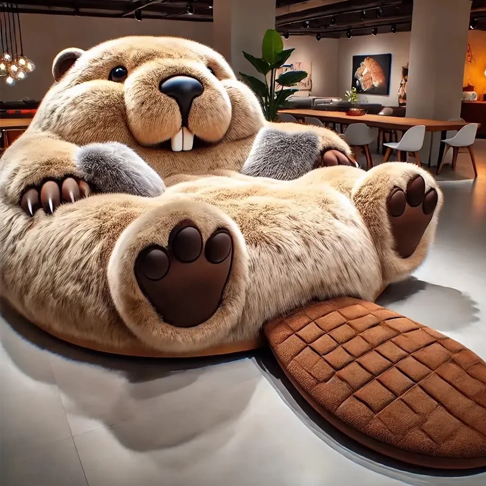 Giant squirrel sofa lazy oversized plush animal toy sofa bed creative home furniture