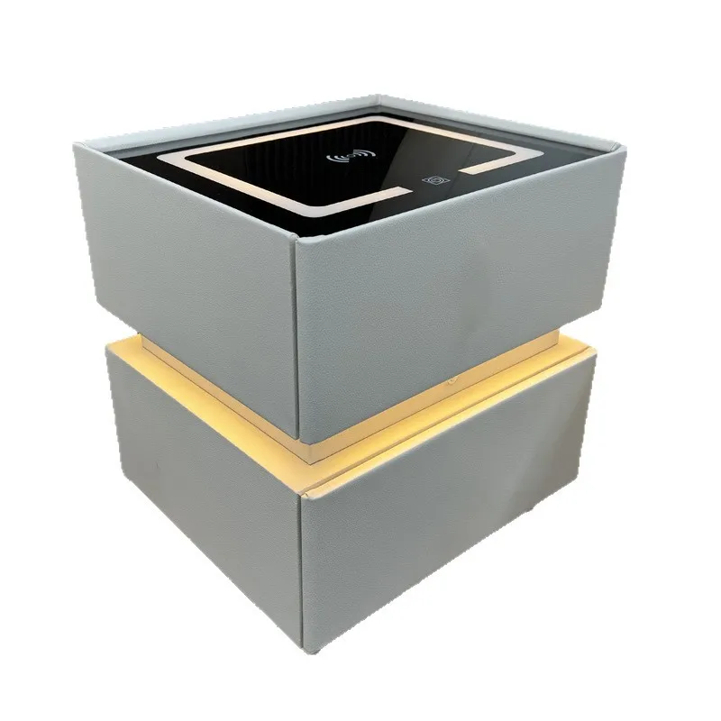 All solid wood intelligent sensor lamp bedside table Cross-border foreign trade Modern leather art storage cabinet Suspension