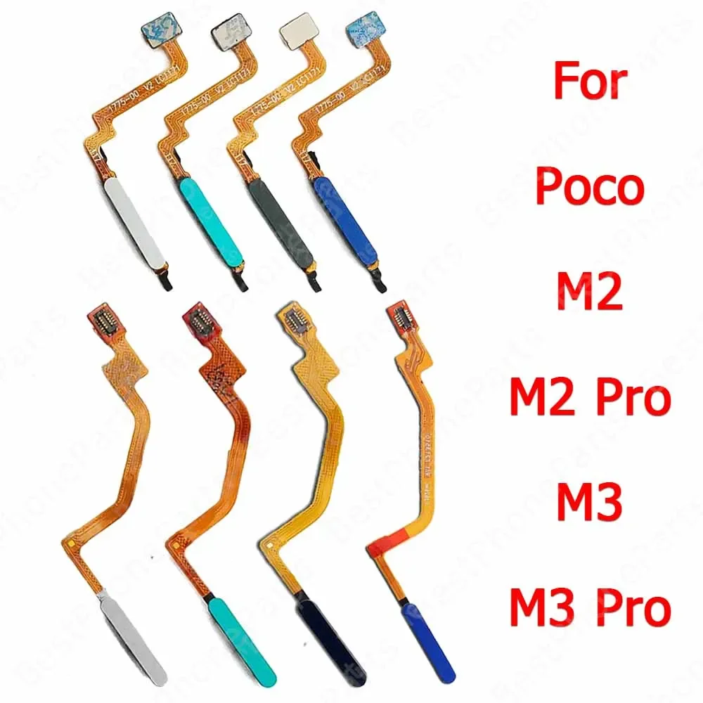 Sensor de huellas dactilares, escáner de huella dactilar, Cable flexible para Xiaomi Mi Poco M3 Pro 5G M2, menú táctil, tecla de retorno, piezas de repuesto